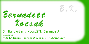 bernadett kocsak business card
